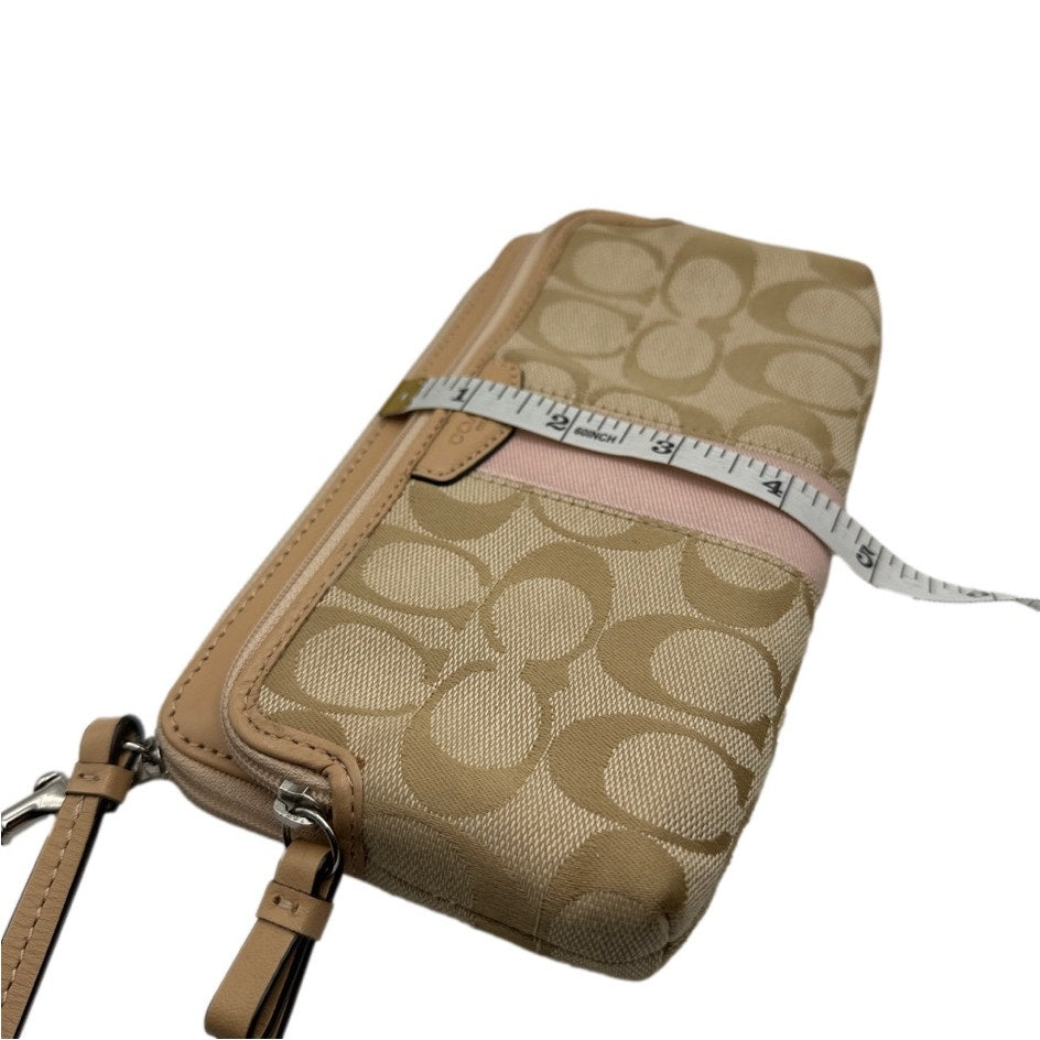 COACH Tan Signature Canvas Wristlet  Wallet