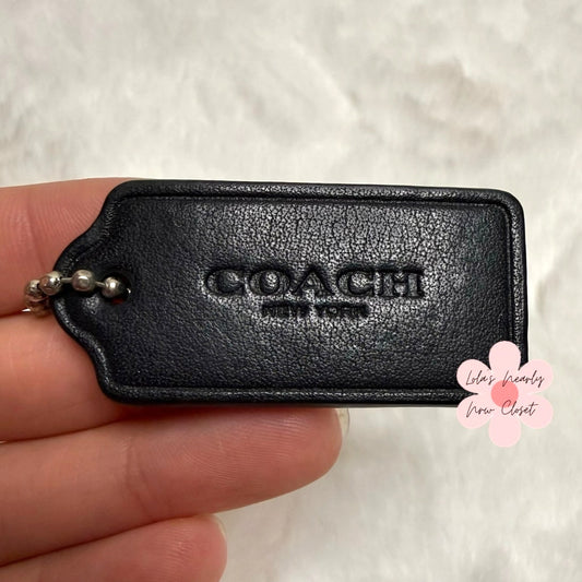 1.5" COACH Black Fob Bag Charm Hang tag Hangtag
