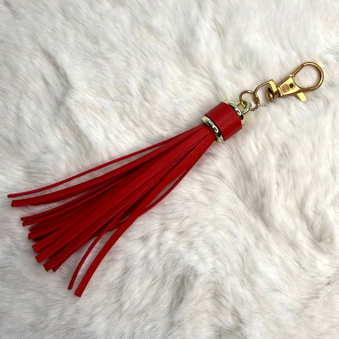 NEW Red Tassel Bag Charm Tassels Keychains Purse Fashion Charm
