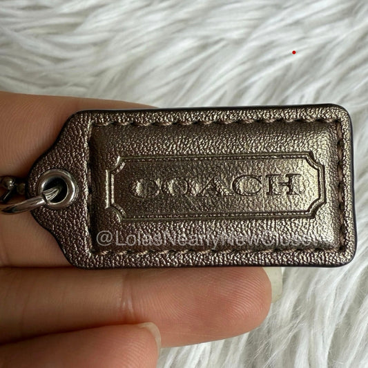 1.5" COACH Bronze Fob Bag Charm Hang tag Hangtag