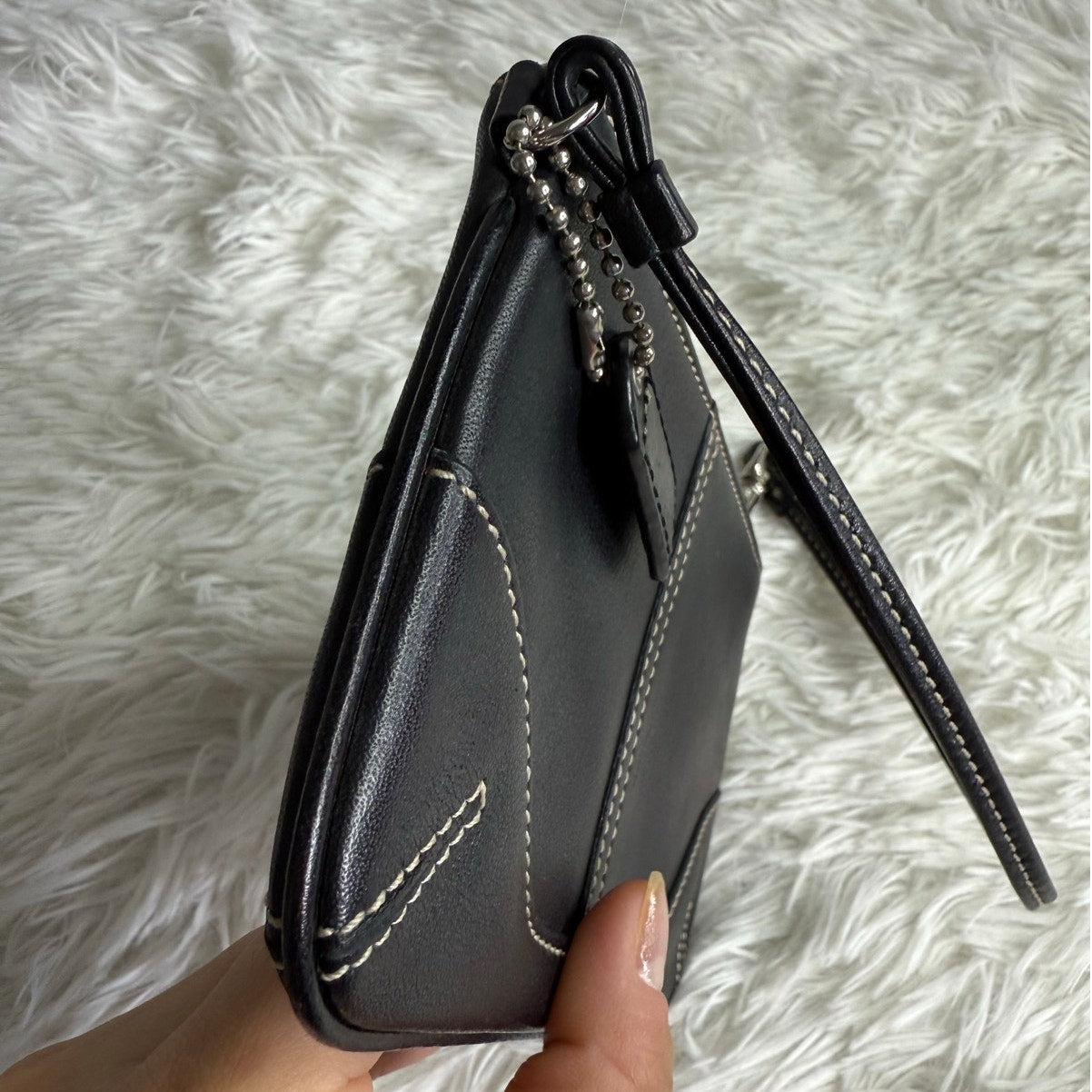 y2k COACH Leatherware Black Wristlet