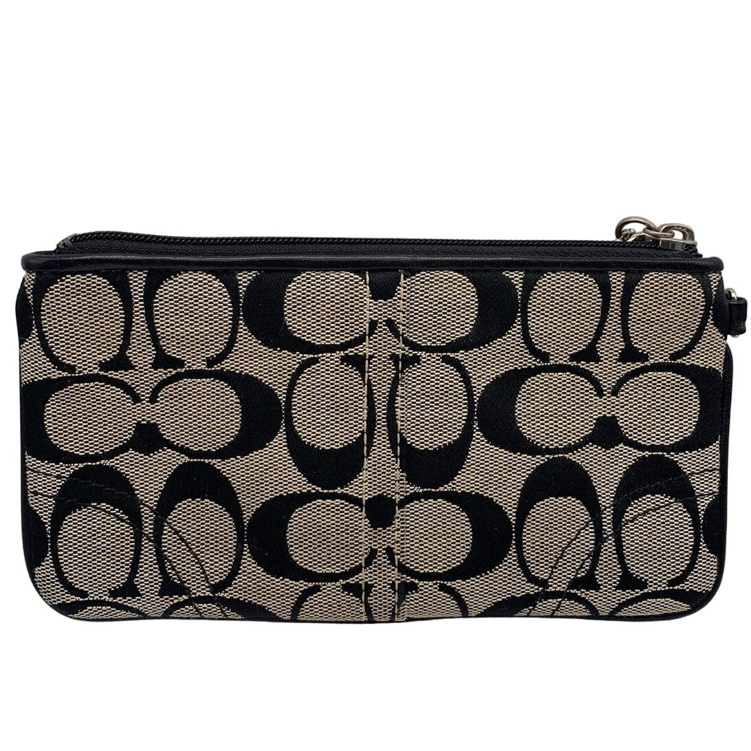 Y2K COACH Black Gray Signature Canvas Wristlet