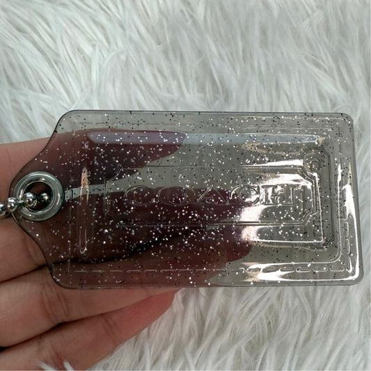 3” COACH Poppy Clear Gray Fob Bag Charm Hang tag Hangtag