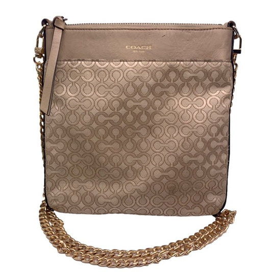 COACH Signature Canvas Crossbody with Chain Crossbody Strap