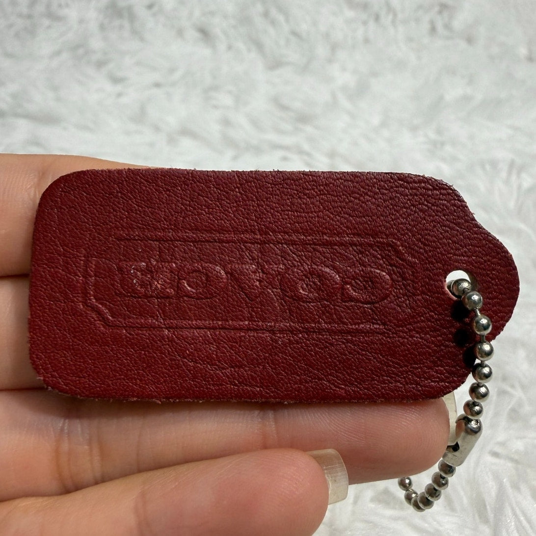 2" Vintage COACH Red Fob Bag Charm Hang tag Hangtag