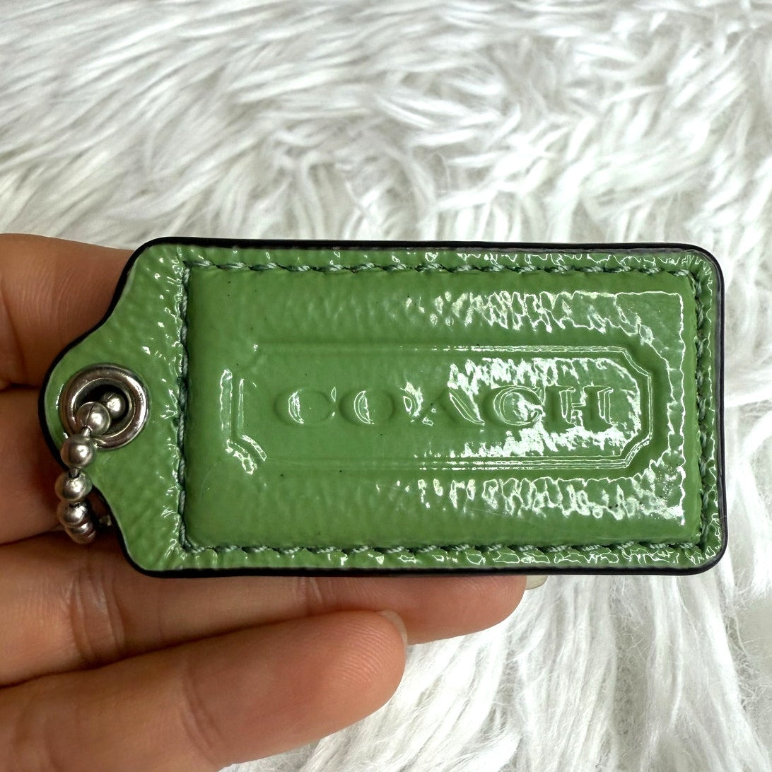 2" COACH Green Blue Fob Bag Charm Hang tag Hangtag