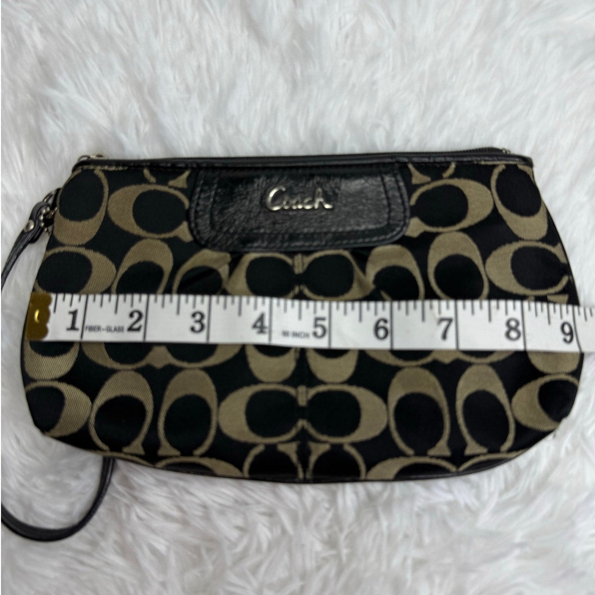 COACH y2k Black Signature Canvas Mini Purse Wristlet