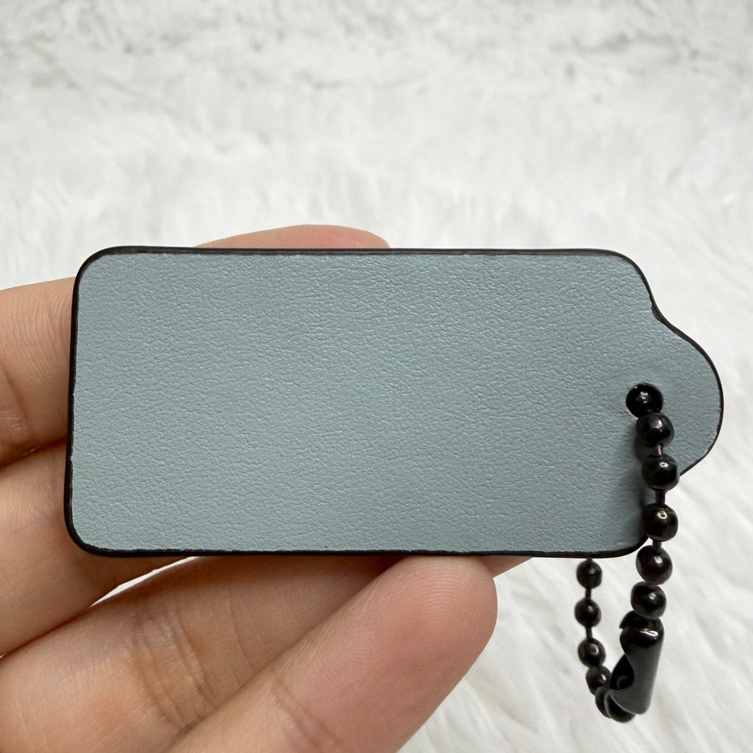 2" COACH Light Blue Fob Bag Charm Hang tag Hangtag