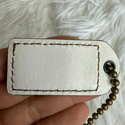 2'' y2k COACH White Fob Bag Charm Hang tag Hangtag