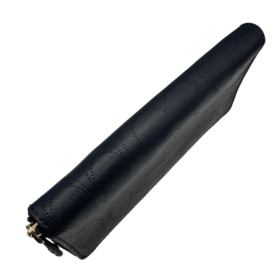 COACH Navy Blue Signature Dotted Zip Around Wallet