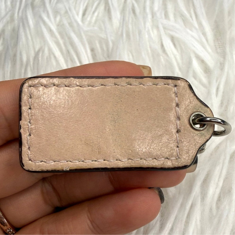 1.5” COACH Beige Fob Bag Charm Hang tag Hangtag