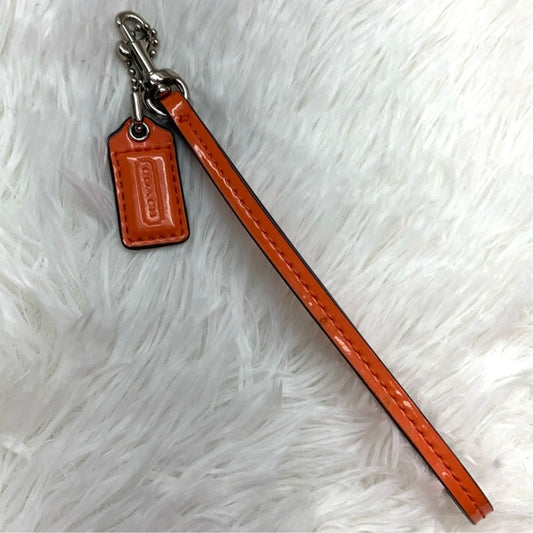 COACH Orange Patent Leather Replacement Hangtag Hang tag and Wristlet Strap