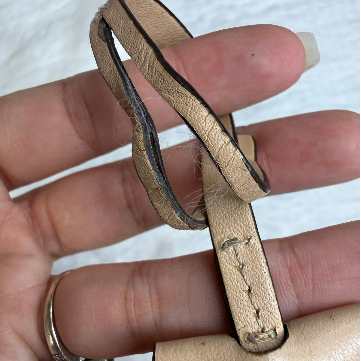 Coach Tan Ring Bag Charm Key Fob