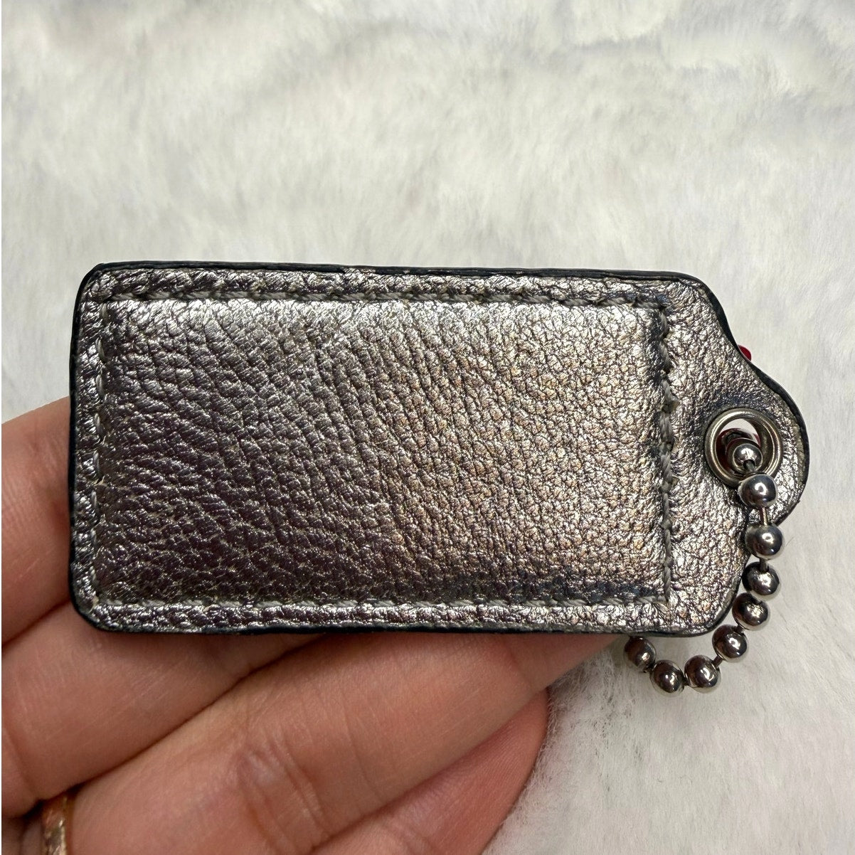 2" Coach Silver Fob Bag Charm Hang tag Hangtag