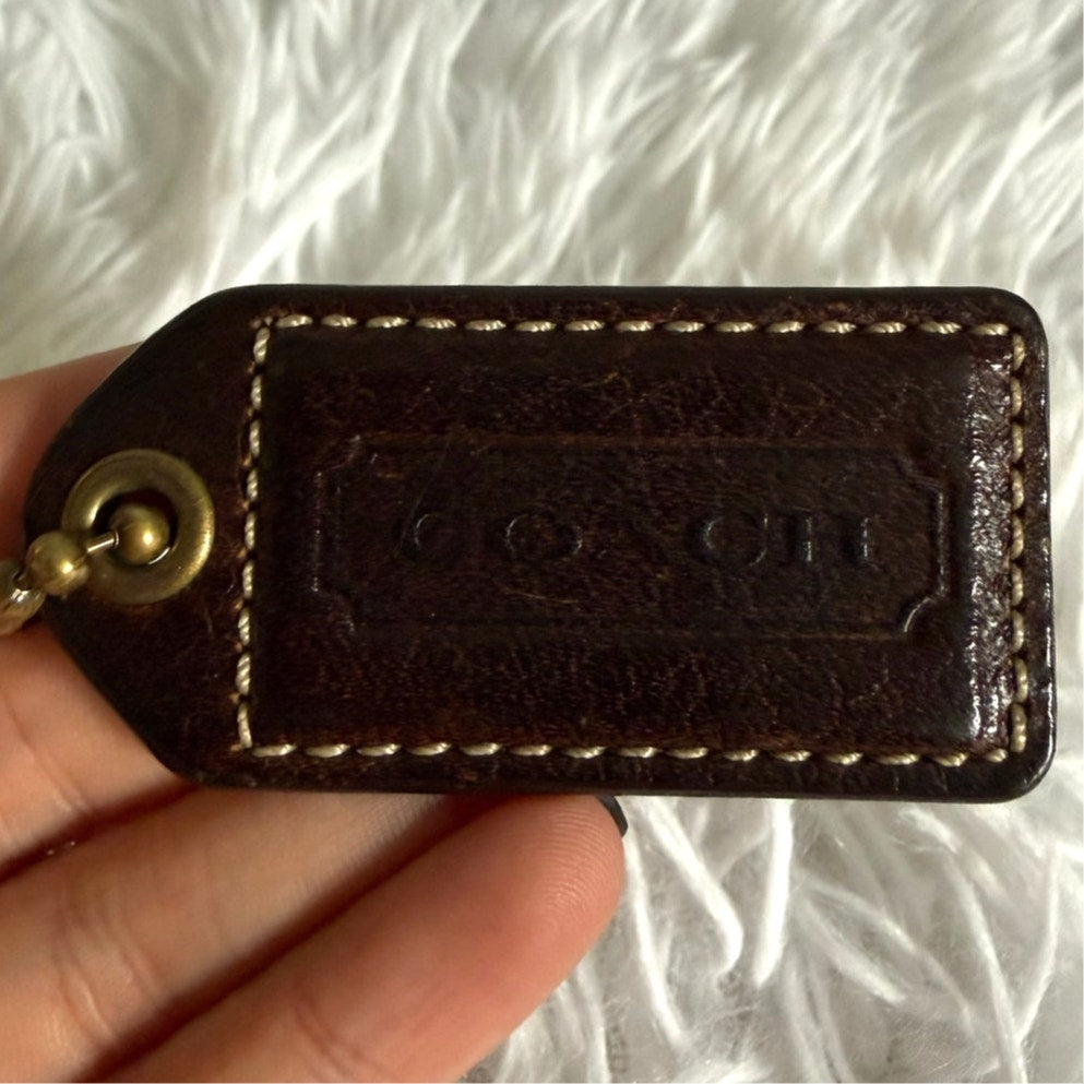 2" y2k COACH Vintage Fob Bag Charm Hang tag Hangtag