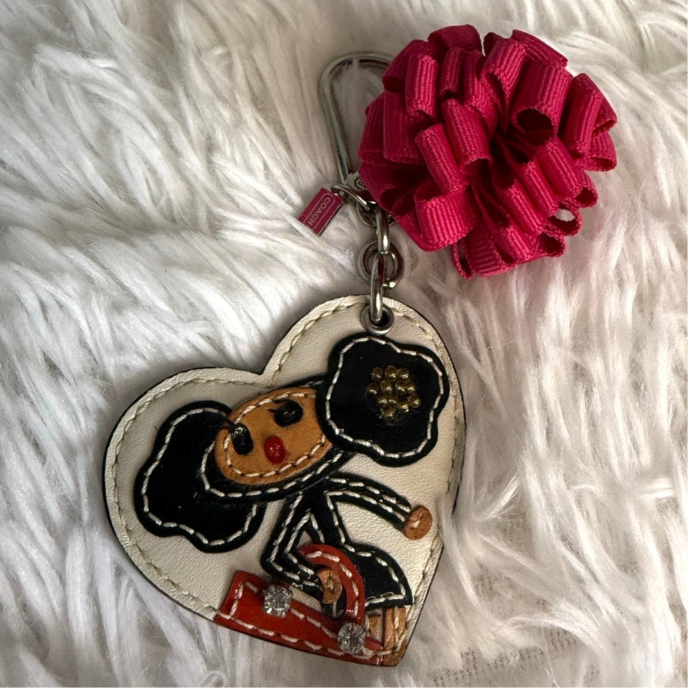 RARE Limited Edition COACH POPPY Pepper Bag Charm Key Fob