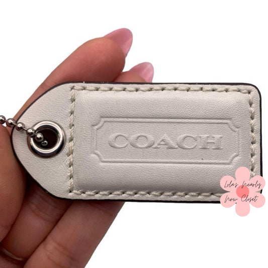 2" y2k COACH Vintage Lime White Fob Bag Charm Hang tag Hangtag