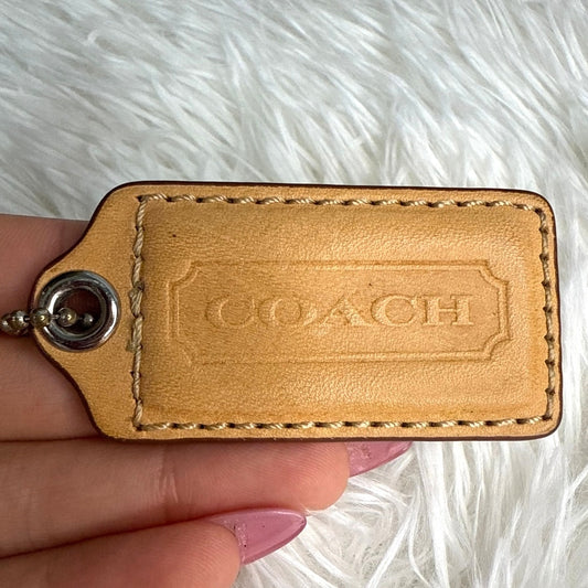 2" COACH Tan Fob Bag Charm Hang tag Hangtag