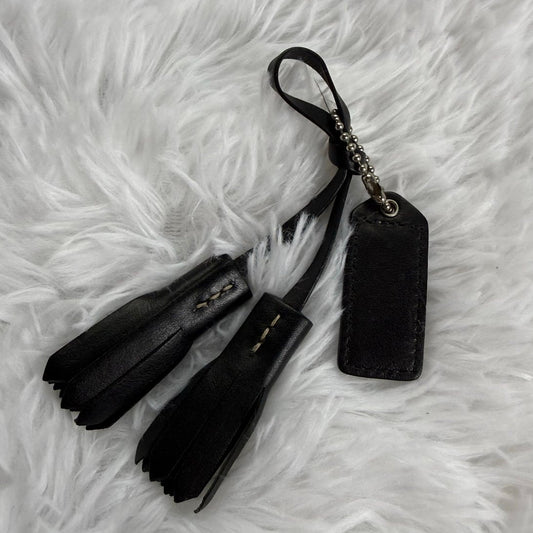 1.5" y2k COACH Black Fob Bag Charm Hang tag Hangtag Tassel