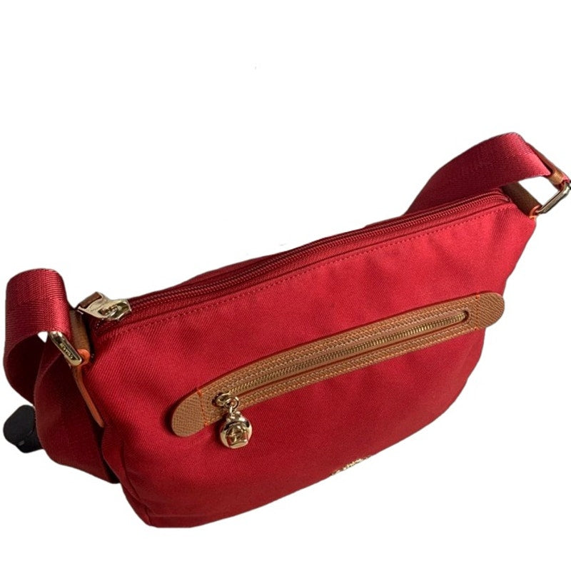 COACH Red Orange Brown Nylon Crossbody