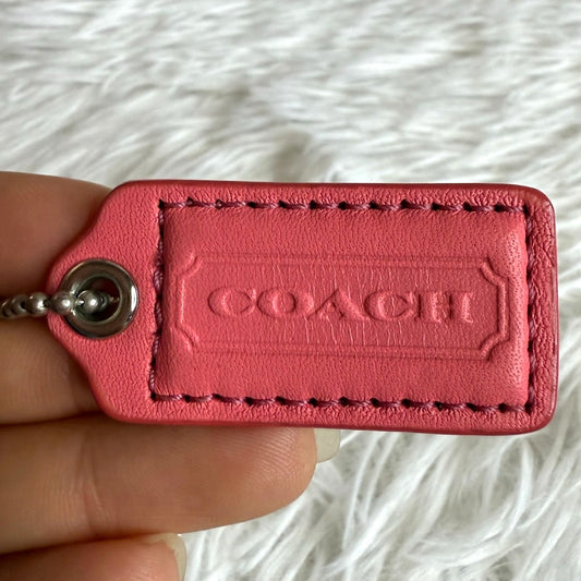 1.5" COACH Pink Fob Bag Charm Hang tag Hangtag