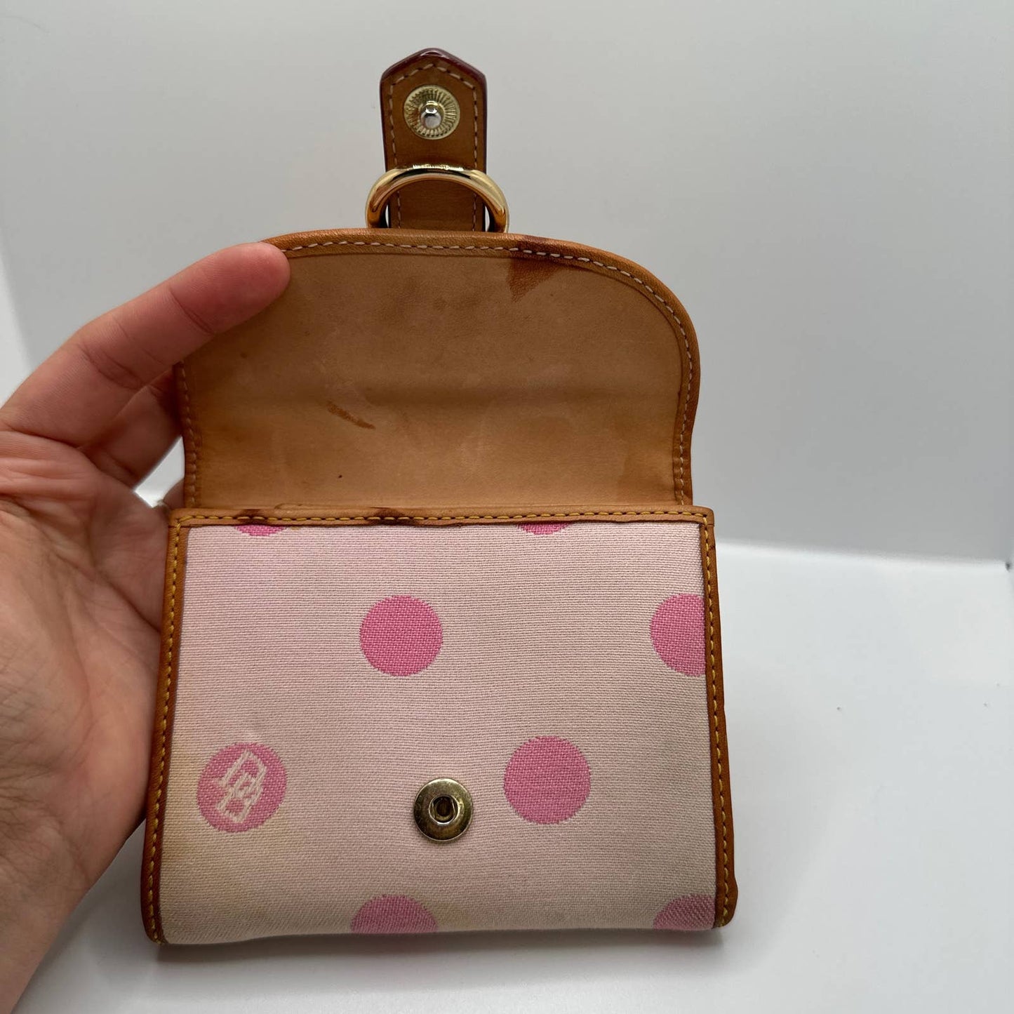 DOONEY & BOURKE Pink Dot Canvas Wallet