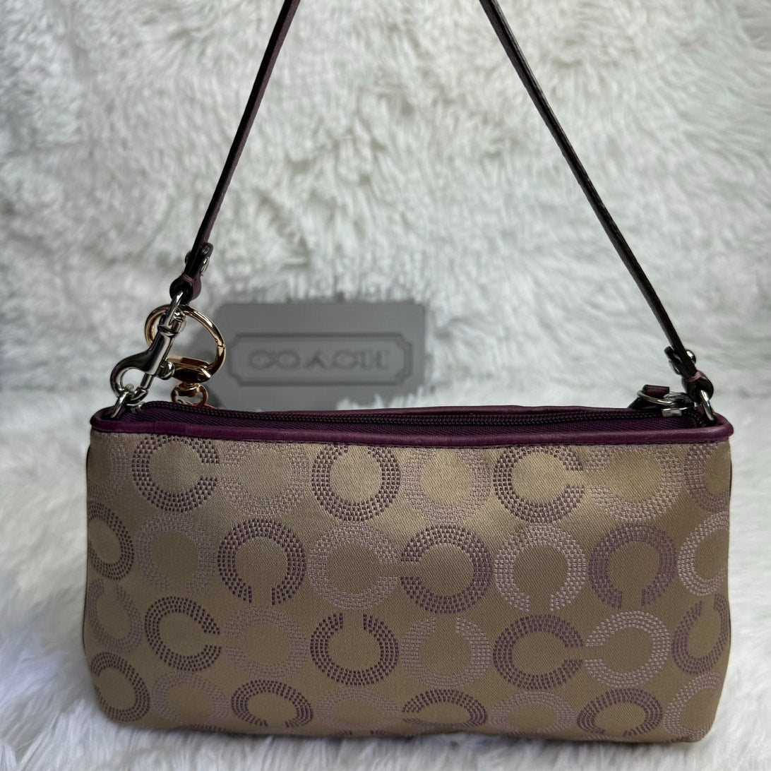 COACH y2k Purple Ashely Signature Canvas Wristlet Mini Purse