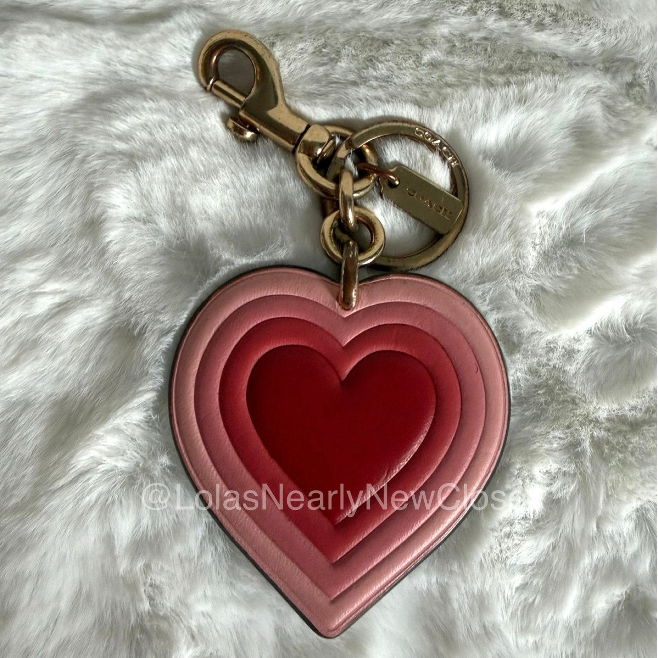 COACH 70's Heart Burst Bag Charm In Signature Canvas