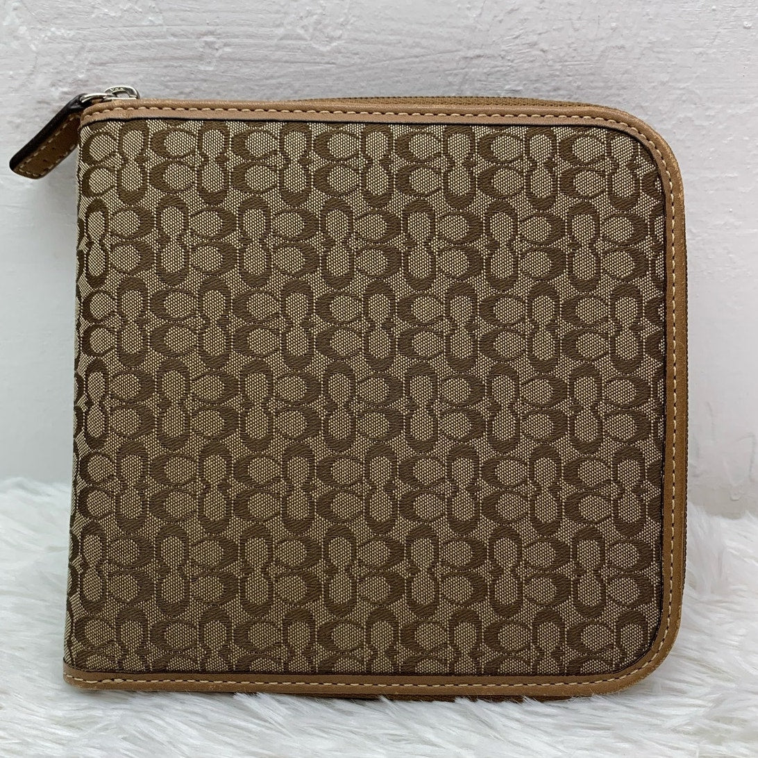 Vintage COACH Brown Signature Canvas CD Case