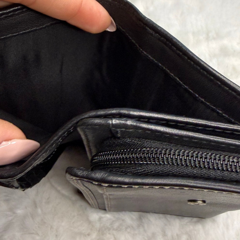 y2k Coach Vintage Black Leather Wallet