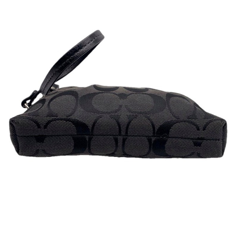COACH Black Signature Canvas Wristlet