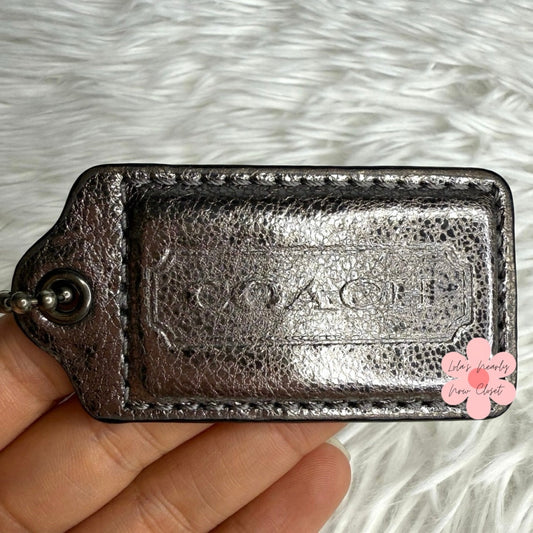 2.5" COACH Silver Fob Bag Charm Hang tag Hangtag