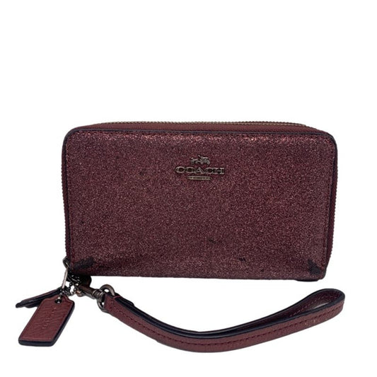 COACH Glitter Zip Around Wallet Wristlet