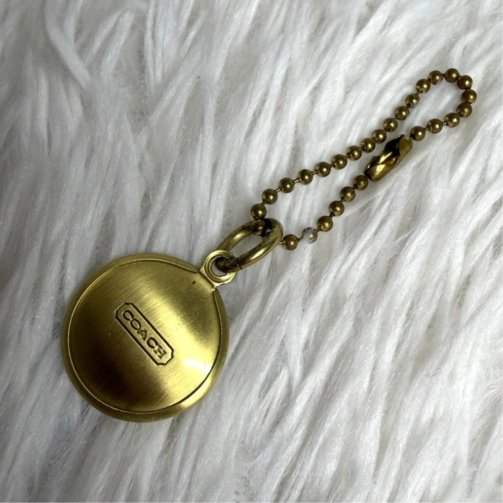 1" Coach Metal Circle Hangtag Hang Tag Bag Charm