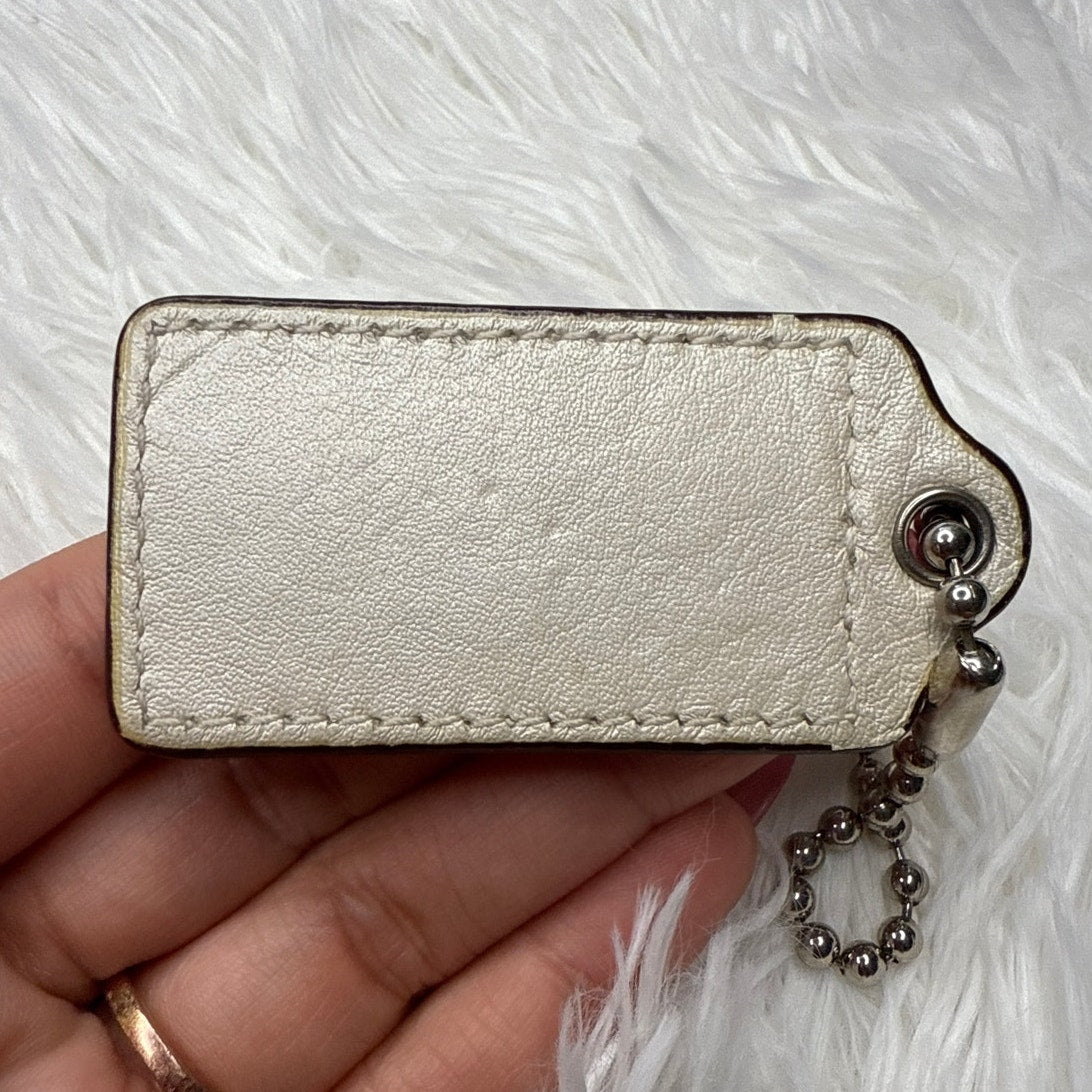 2" COACH ivory Fob Bag Charm Hang tag Hangtag