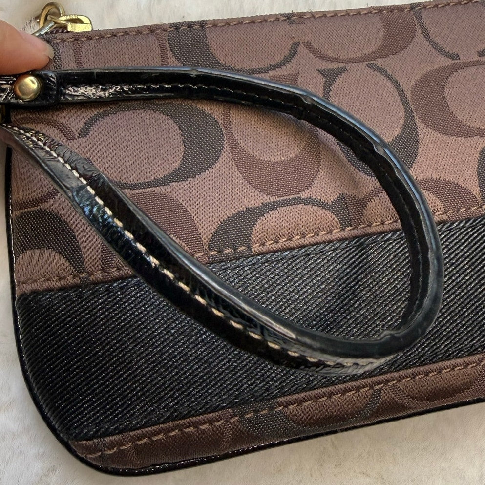 Coach Brown Wristlet
