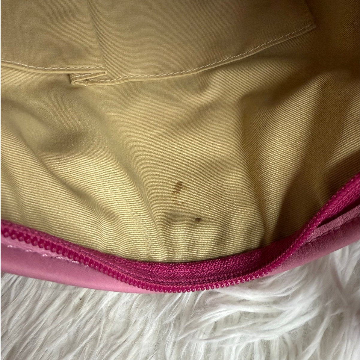 COACH Rugby Stripe Pink Leather Duffle Crossbody Shoulder Bag F13357