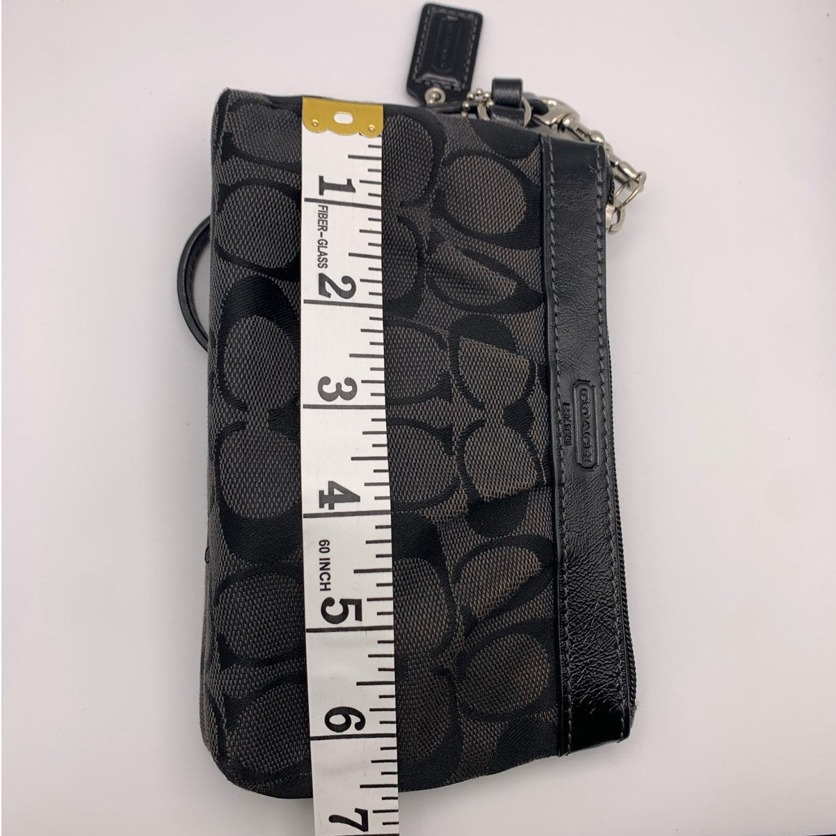 COACH Black Signature Canvas Wristlet