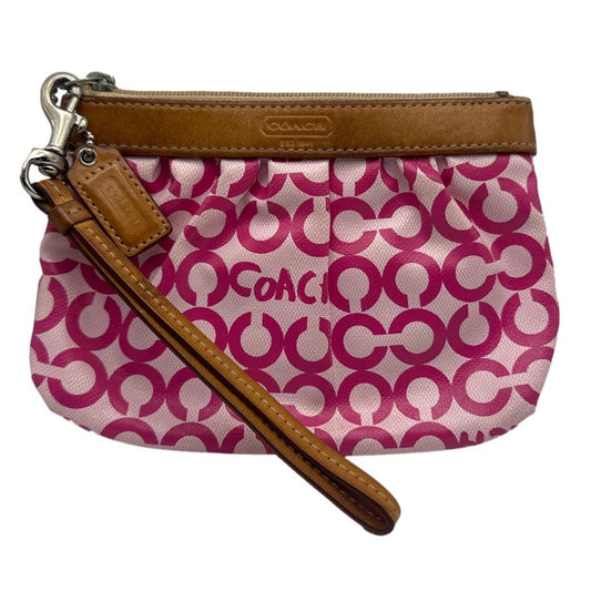 COACH Pink Signature Wristlet