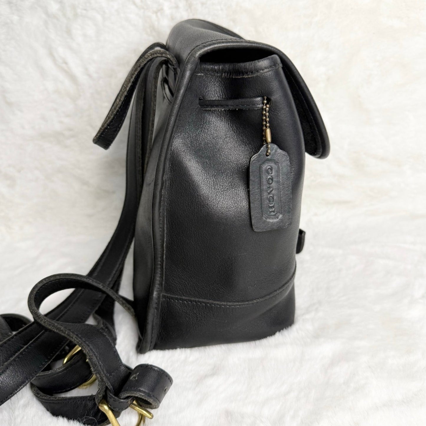 Vintage Coach Black 9960 Daypack Drawstring Backpack