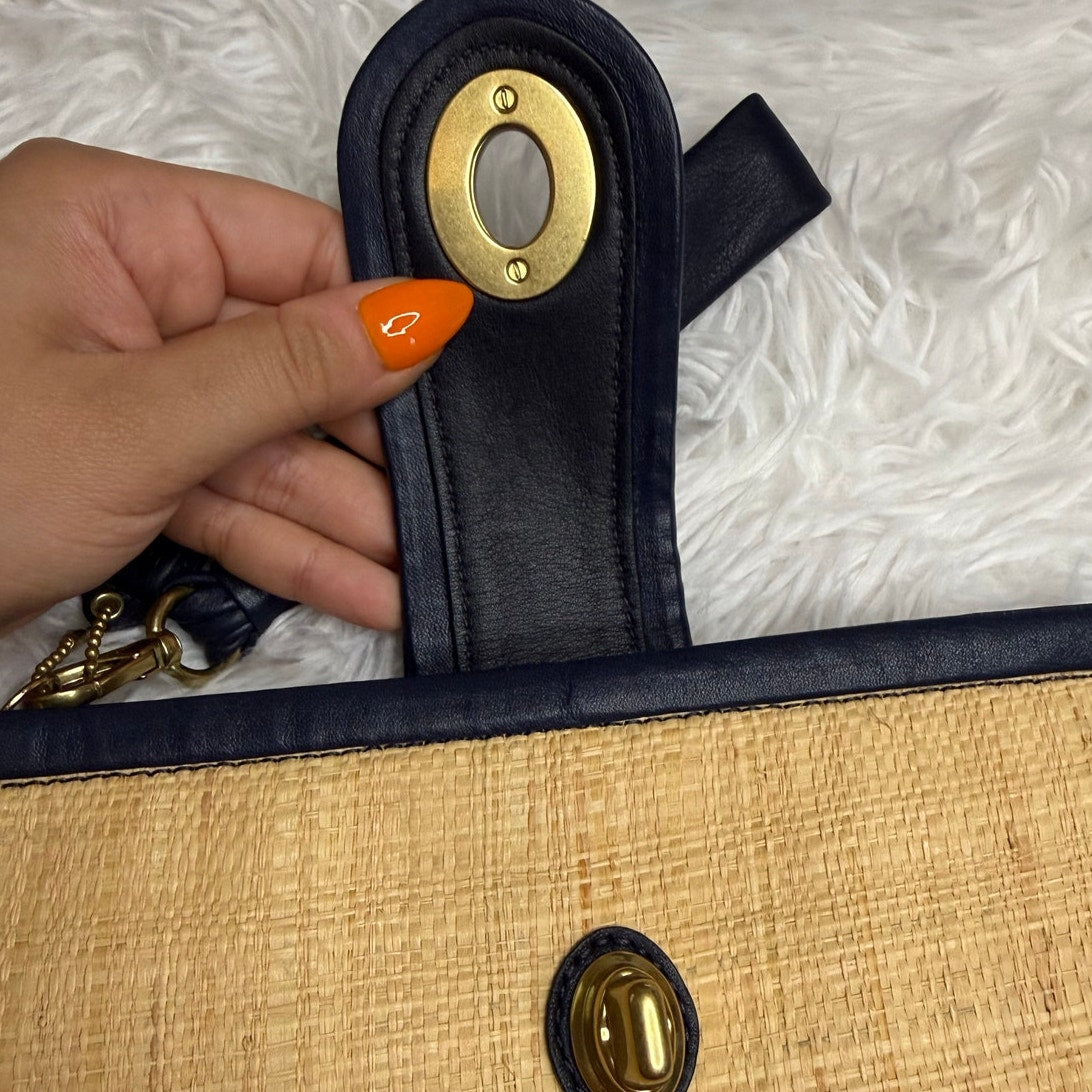 y2k COACH Parker Turnlock Straw Clutch Wallet