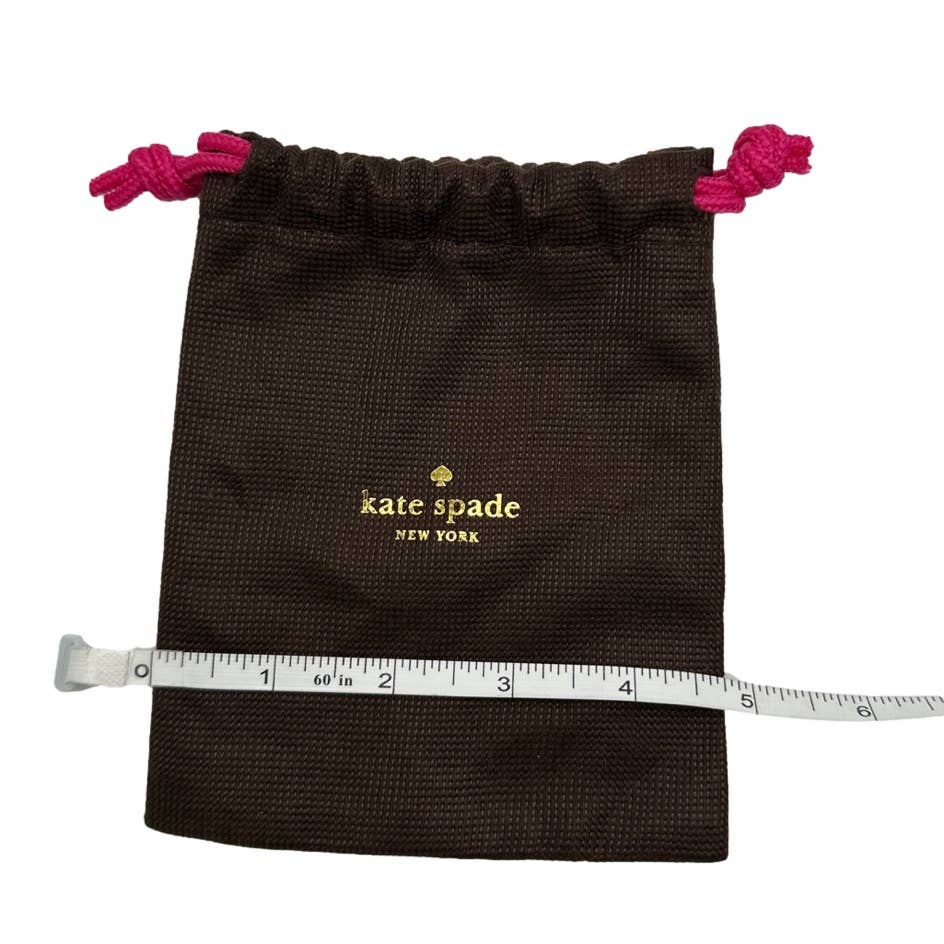 Kate Spade Small Brown Gold Foil Pink Drawstring Jewelry Accessories Dust Bags