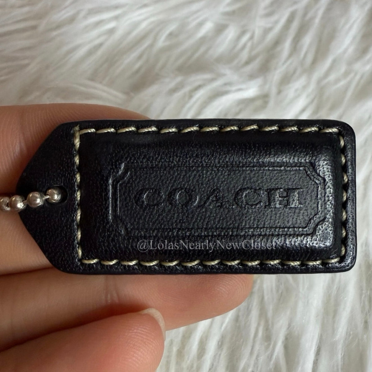 1.5" y2k COACH Black Fob Bag Charm Hang tag Hangtag
