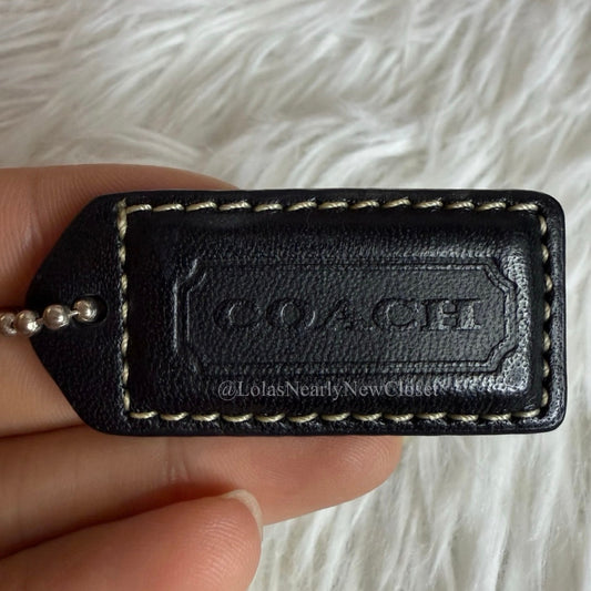 1.5" y2k COACH Black Fob Bag Charm Hang tag Hangtag