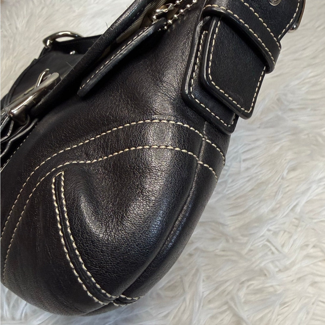 y2k COACH Vintage Black Soho Flap Shoulder Bag Purse