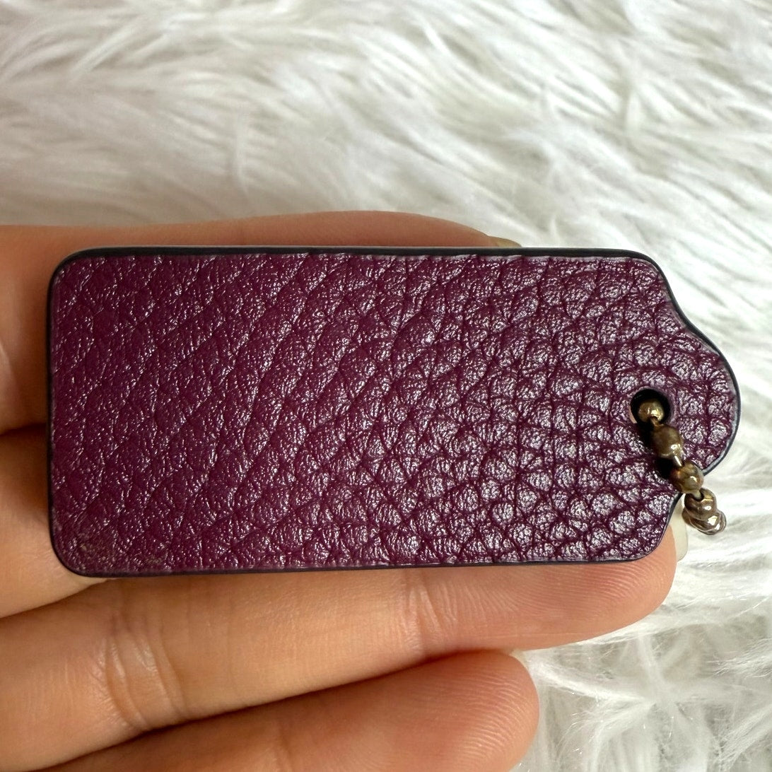 1.5" COACH Burgundy Fob Bag Charm Hang tag Hangtag