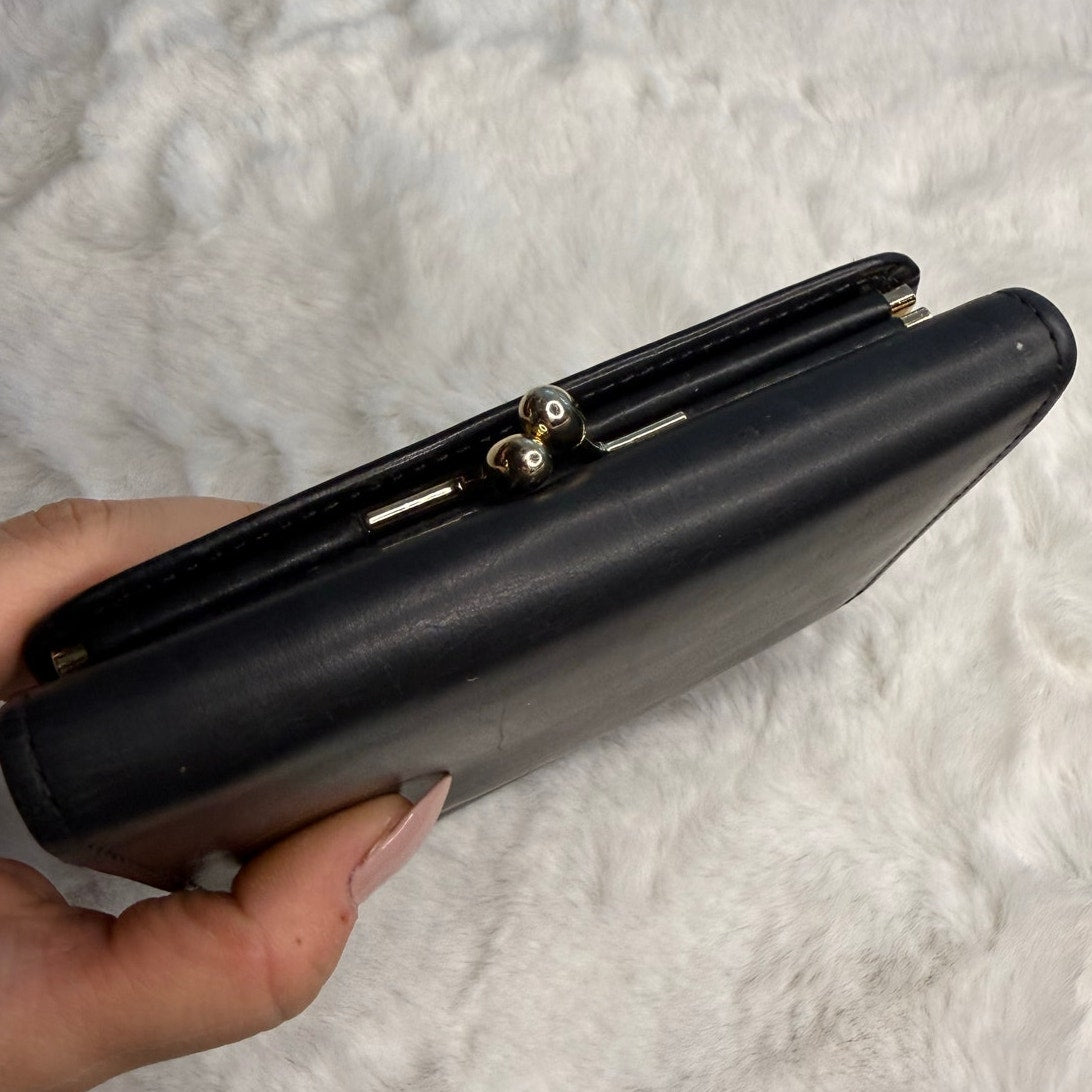 Vintage Coach Black Kisslock Med Wallet