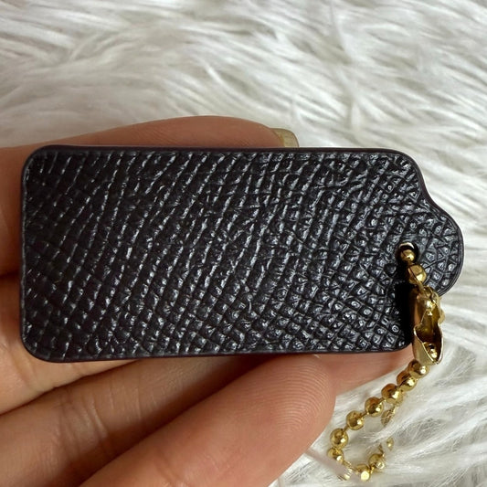 1.5" COACH Black Fob Bag Charm Hang tag Hangtag