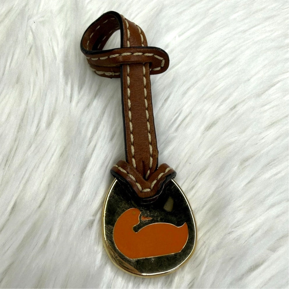1" DOONEY & BOURKE Orange Duck Brown Bag Charm