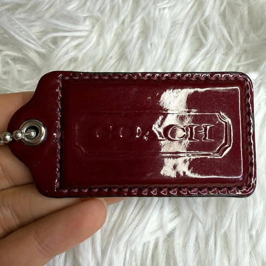 2.5" COACH Burgundy Fob Bag Charm Hang tag Hangtag
